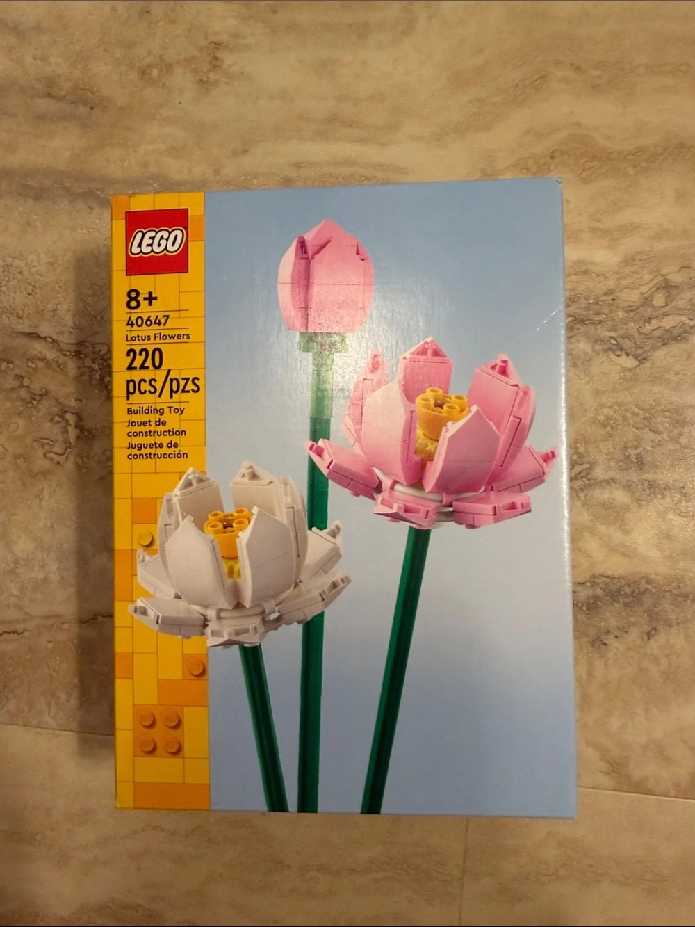 LEGO Pink & White Lotus Flowers Floral Display NWT